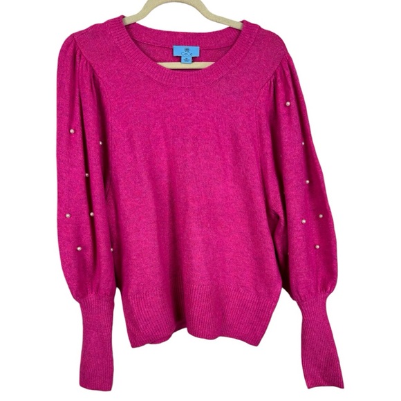 Cece “Pearl Puff” Sweater in Pink sz M - Picture 2 of 7